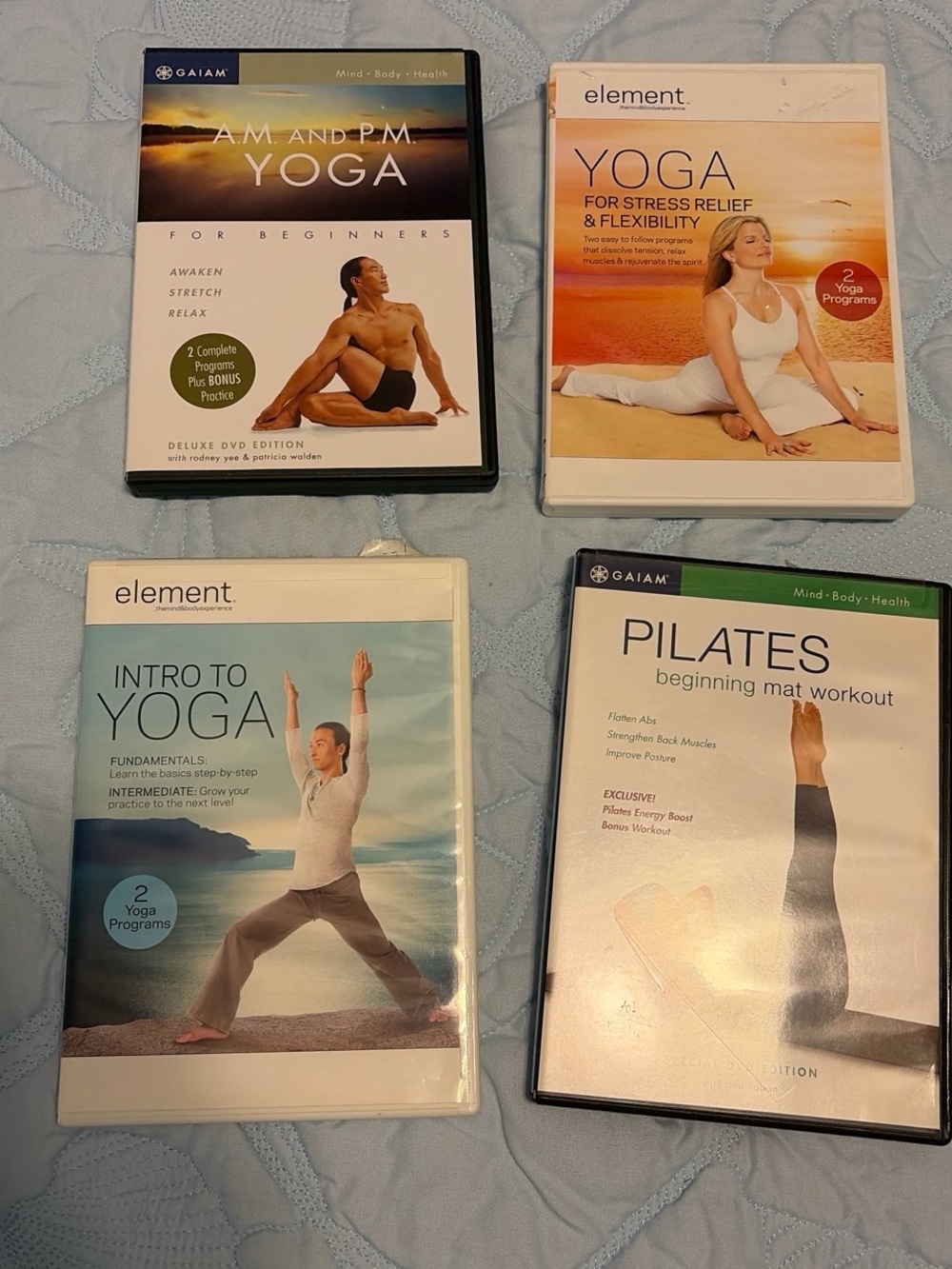 Element Yoga for Stress Relief & Flexibility – White and Orange Cover